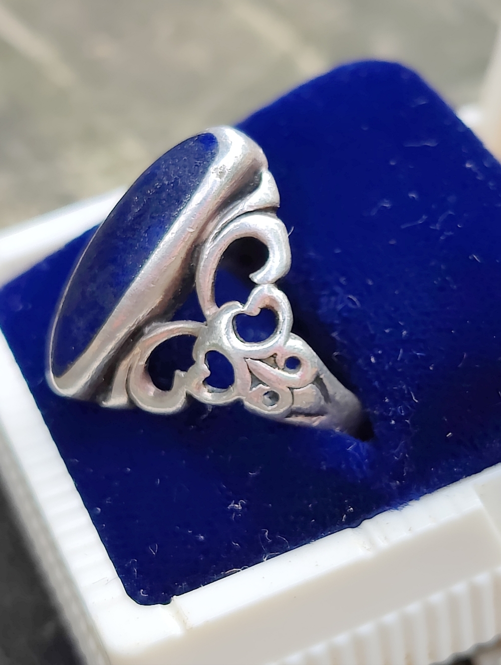 Vintage Sterling Kabana Lapis Lazuli Ring - Picture 5 of 7